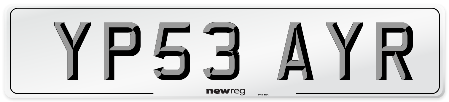 YP53 AYR Number Plate from New Reg